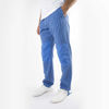 Picture of "THINK PINK"MAN CHECK CALANQUE KNEE PATCHES  DRAWSTRING ON WAIST AND BOTTOM IN COTTON GARMENT DYED